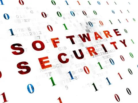 Protection concept: Software Security on Digital background Illustrazione stock