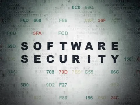 Protection concept: Software Security on Digital Data Paper background Stock Illustration