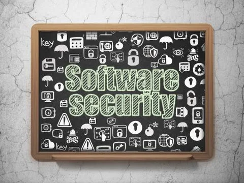 Protection concept: Software Security on School board background Stock Illustration