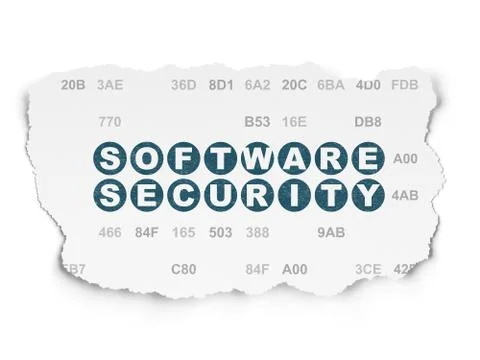 Protection concept: Software Security on Torn Paper background Stock-Illustration