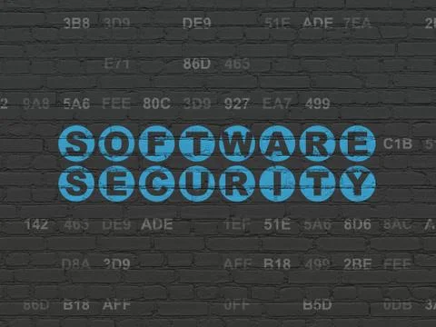 Protection concept: Software Security on wall background Stock Illustration