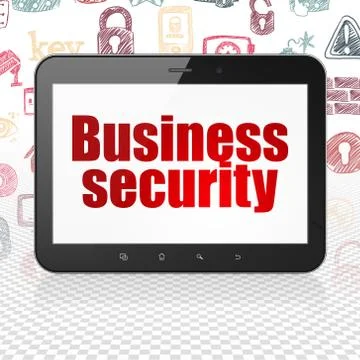 Protection concept: Tablet Computer with Business Security on display Stock Illustration