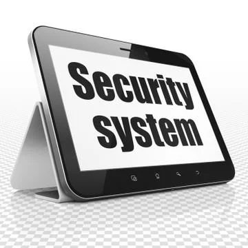 Protection concept: Tablet Computer with Security System on display 스톡 일러스트