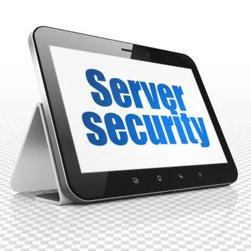 Protection concept: Tablet Computer with Server Security on display Stock Illustration