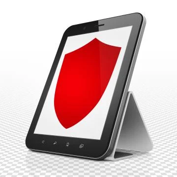 Protection concept: Tablet Computer with Shield on display Stockillustratie