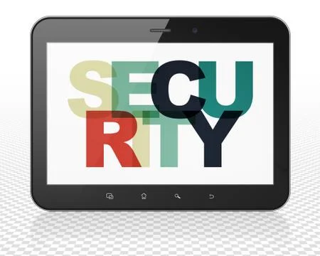 Protection concept: Tablet Pc Computer with Security on  display Stockillustratie