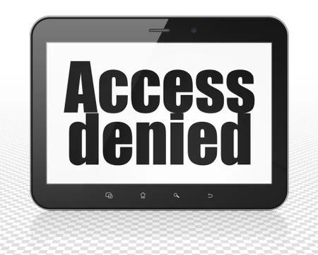 Protection concept: Tablet Pc Computer with Access Denied on display Illustrazione stock