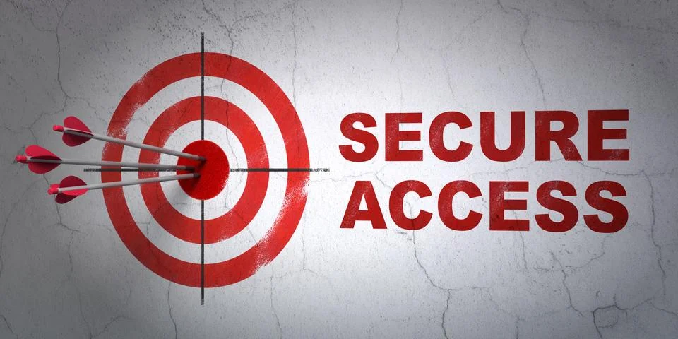 Protection concept: target and Secure Access on wall background Stock Illustration