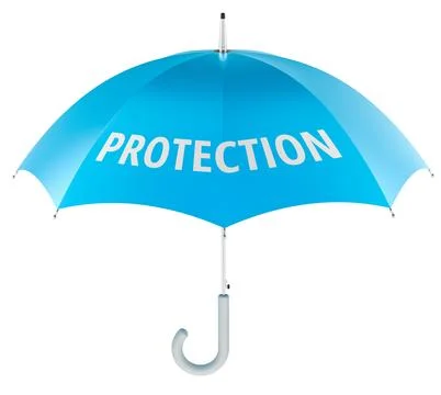 Protection concept with umbrella. 3D rendering Stock Illustration