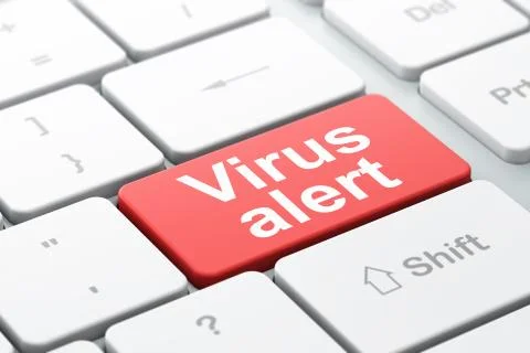 Protection concept: Virus Alert on computer keyboard background Stock-Illustration