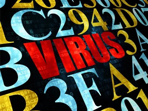 Protection concept: Virus on Digital background 스톡 일러스트