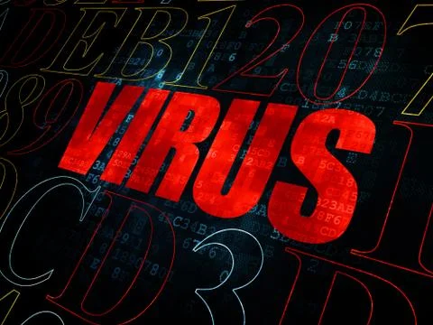 Protection concept: Virus on Digital background 스톡 일러스트