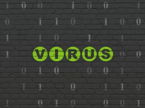 Protection concept: Virus on wall background Stockillustratie