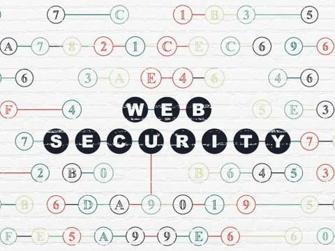 Protection concept: Web Security on wall background Stock Illustration