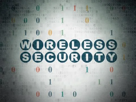 Protection concept: Wireless Security on Digital Data Paper background Stock Illustration