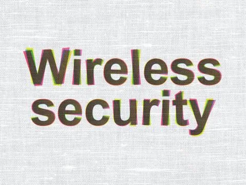 Protection concept: Wireless Security on fabric texture background イラスト素材