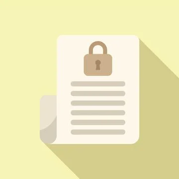 Protection data icon flat vector. Legal key process Illustrazione stock