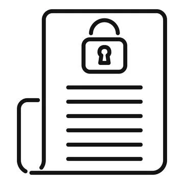 Protection data icon outline vector. Legal key process Stockillustratie