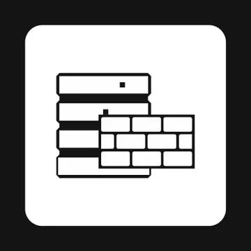 Protection of database systems icon, simple style Stock Illustration