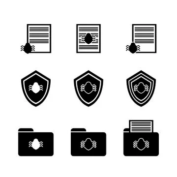 Protection of documents on the computer, antivirus Stock Illustration