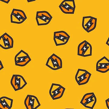 Protection electricity vector seamless pattern Illustrazione stock