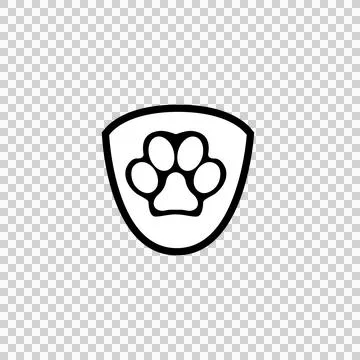 Protection emblem of pets solid icon, animal hospital concept Stock Illustration
