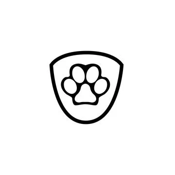 Protection emblem of pets solid icon, animal hospital concept イラスト素材