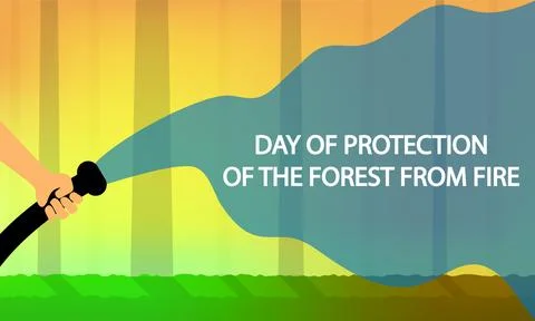 Protection forest from fire day Stock Illustration