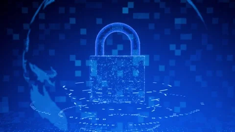 Protection from hacker attacks. Cyber warfare. Security on the Internet. Stock Footage 314418172