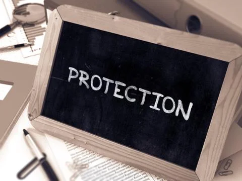 Protection Handwritten on Chalkboard 스톡 일러스트