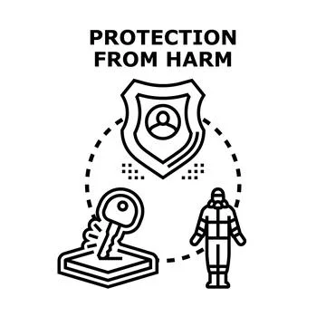 Protection from harm vector illustrating safety concepts Illustrazione stock