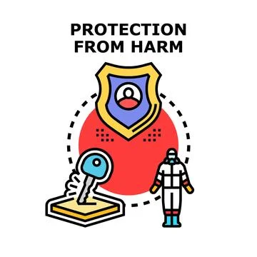Protection from harm vector illustrating safety concepts Illustrazione stock