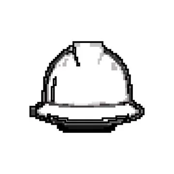 Protection helmet builder game pixel art vector illustration Stock Illustration