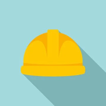 Protection helmet icon, flat style Stock Illustration