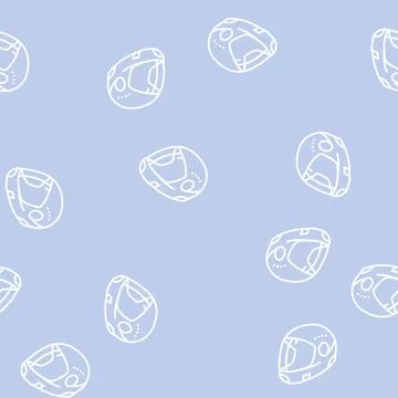 Protection helmet line seamless pattern Stock Illustration
