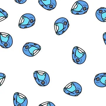 Protection helmet vector seamless pattern Illustrazione stock