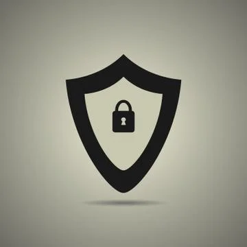 Protection icon in flat style Ilustración de archivo
