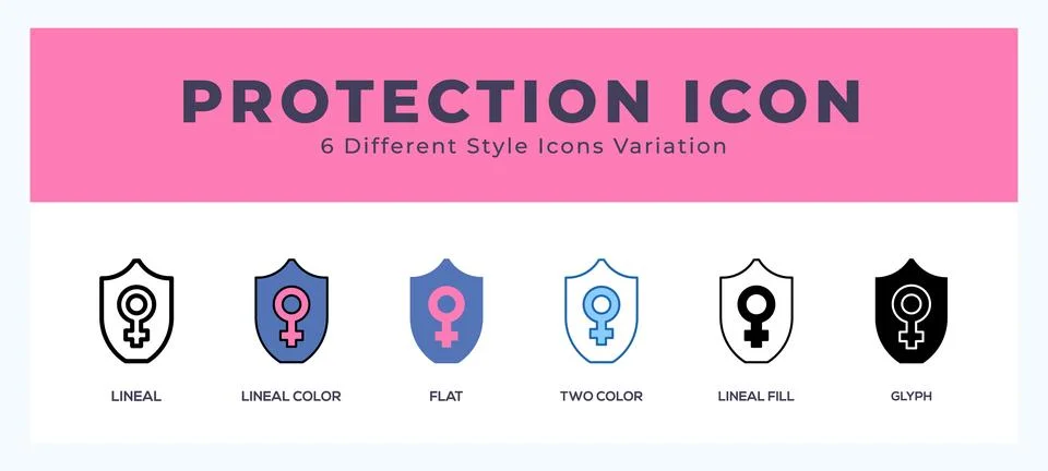 Protection icon set. Design elements for logo Illustrazione stock