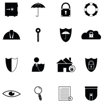 Protection icon set Stock Illustration