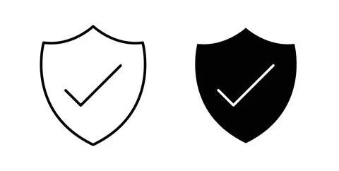 Protection icon. Style is flat and line symbol Stock Illustration