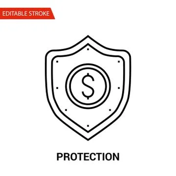 Protection Icon. Thin Line Vector Illustration Stock Illustration