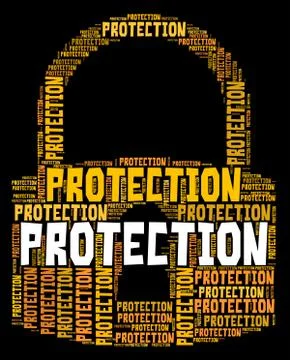Protection Lock Shows Text Encryption And Security Stock Illustration