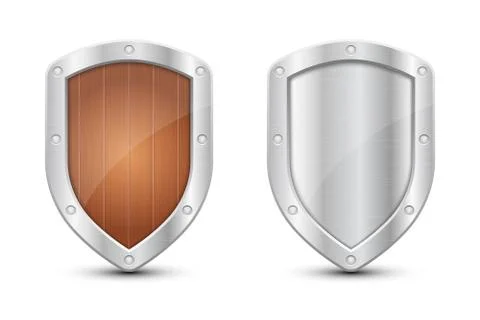 Protection metallic shield vector design illustration isolated on white backgrou Stock Illustration