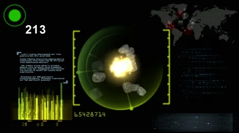 Protection from meteorites. The explosion of an object in cosmos Stock Footage 48999411