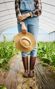 Protection is necessary from these harsh rays. an unrecognizable farmer holding Stock Photos