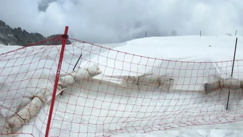 Protection net on the mountain Stock Footage 194837683