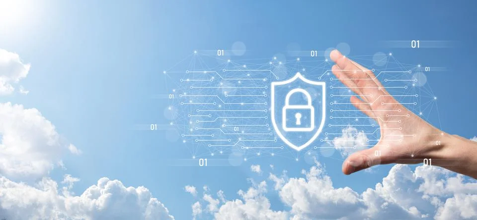 Protection network security computer and safe your data concept, Businessman  Stock Photos