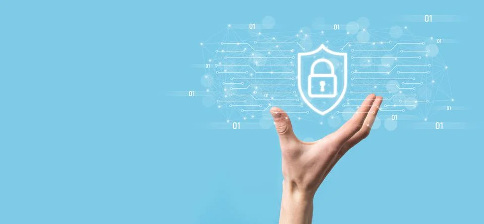 Protection network security computer and safe your data concept, Businessman  Stock Photos