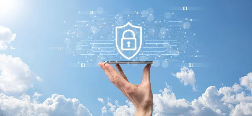 Protection network security computer and safe your data concept, Businessman  Stock Photos