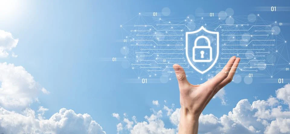 Protection network security computer and safe your data concept, Businessman  Stock Photos